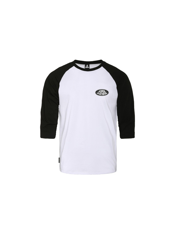 Horsefeathers Triko Dynamo Raglan - white/black HORSEFEATHERS