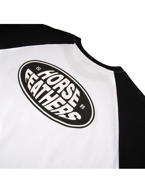 Horsefeathers Triko Dynamo Raglan - white/black HORSEFEATHERS