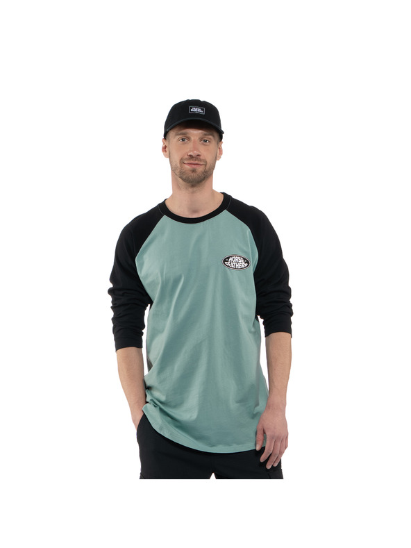 Horsefeathers Triko Dynamo Raglan - blue haze/black HORSEFEATHERS