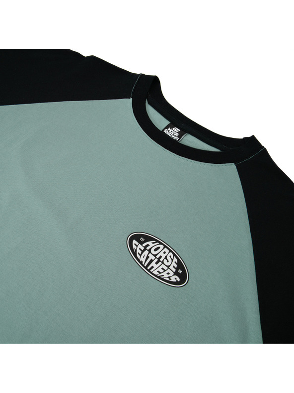 Horsefeathers Triko Dynamo Raglan - blue haze/black HORSEFEATHERS