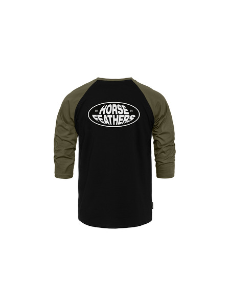 Horsefeathers Triko Dynamo Raglan - black/burnt olive HORSEFEATHERS