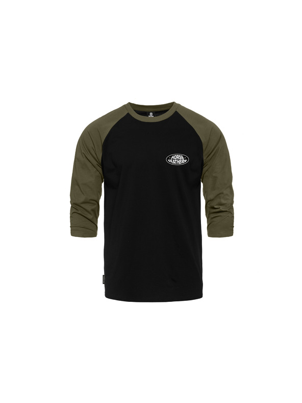 Horsefeathers Triko Dynamo Raglan - black/burnt olive HORSEFEATHERS