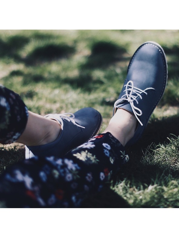 Vasky Pánské kožené polobotky modré - jarní / podzimní boty Vasky Derby