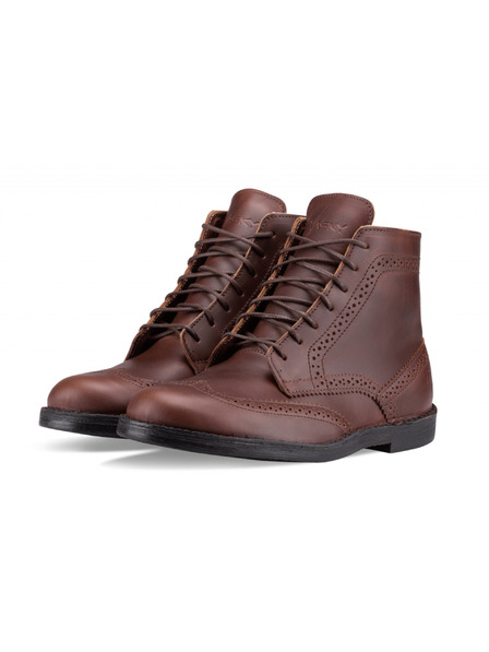 Vasky Pánské kožené kotníkové boty tmavě hnědé - jarní / podzimní boty, obuv Vasky Brogue High Dark Brown