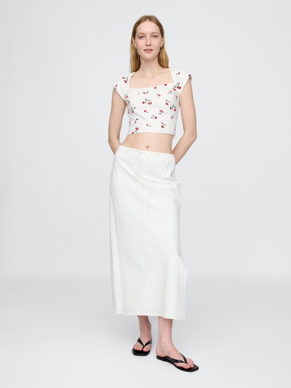 GAP Lněný crop top GAP