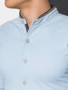 Ombre Clothing Světle modrá pánská košile se stojáčkem K542