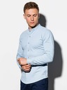 Ombre Clothing Světle modrá pánská košile se stojáčkem K542