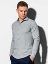 Ombre Clothing Šedá pánská košile K540