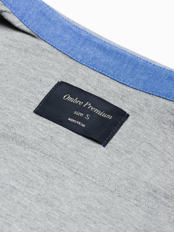 Ombre Clothing Šedá pánská košile K540