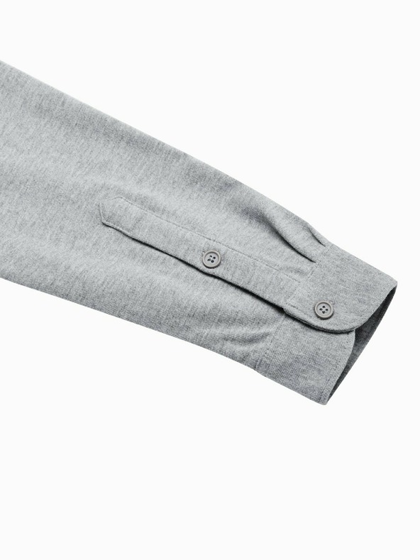 Ombre Clothing Šedá pánská košile K540