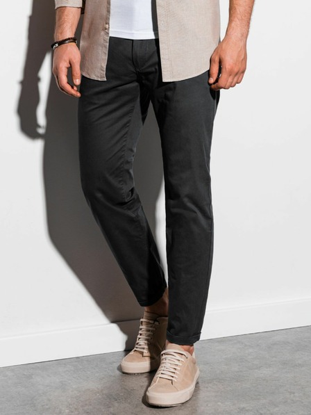 Ombre Clothing Černé pánské chino kalhoty Ombre Clothing