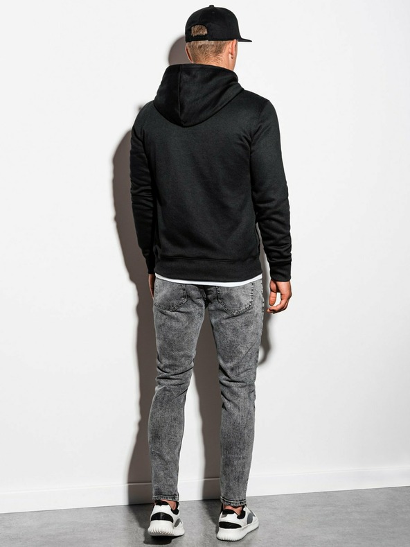 Ombre Clothing Černá pánská basic mikina s kapucí Ombre Clothing