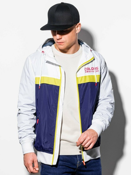 Ombre Clothing Modro-bílá pánská jarní bunda Ombre Clothing C438