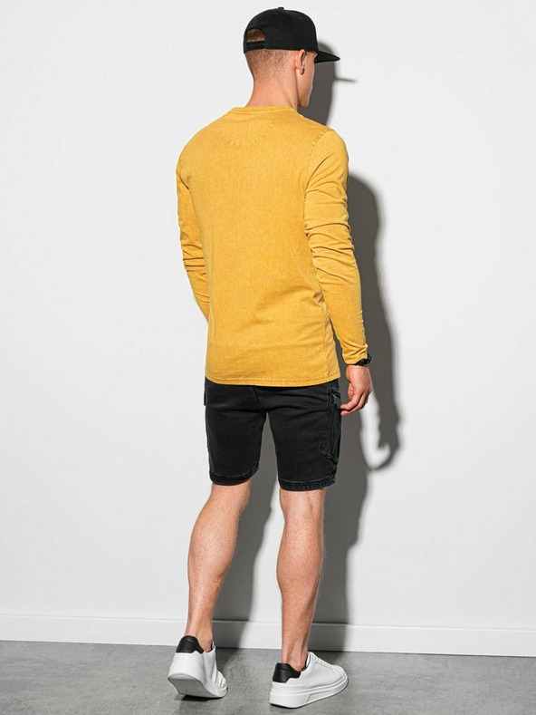 Ombre Clothing Hořčicové pánské basic tričko Ombre Clothing