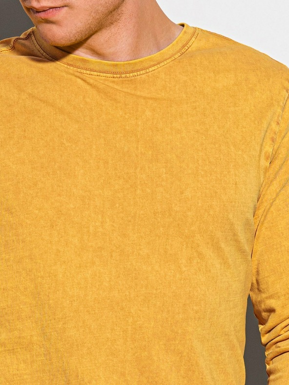 Ombre Clothing Hořčicové pánské basic tričko Ombre Clothing