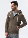 Ombre Clothing Khaki pánská mikina na zip s kapucí Ombre Clothing B1145 basic basic