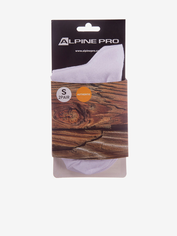 ALPINE PRO Bílé unisex ponožky - 2 páry ALPINE PRO 2ULIANO