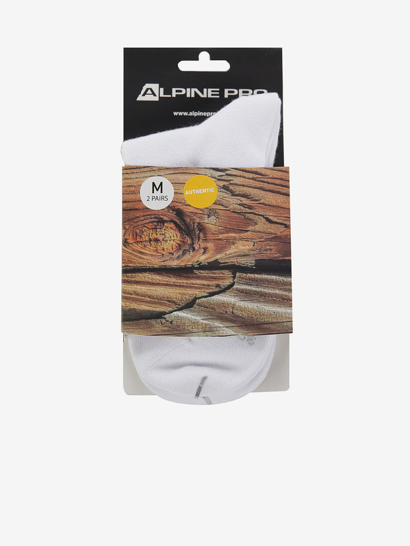 ALPINE PRO Bílé unisex ponožky - 2 páry ALPINE PRO 2ULIANO