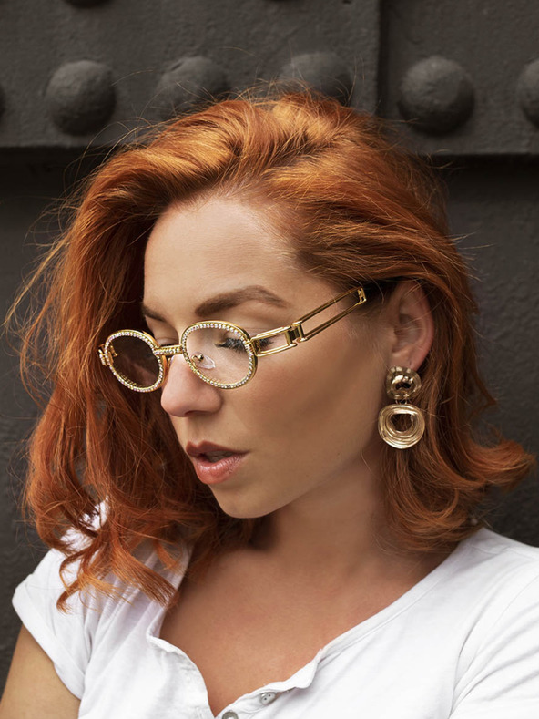 VEYREY VeyRey Brýle s čirými skly oválné Clair zlaté