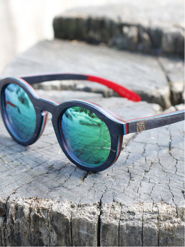 VEYREY Černé sluneční dřevěné polarizační brýle VeyRey Hornbeam