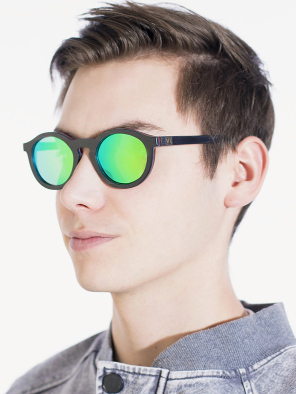 VEYREY Černé sluneční dřevěné polarizační brýle VeyRey Hornbeam