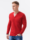 Ombre Clothing Červené pánské tričko Ombre Clothing L133