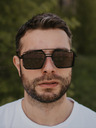 VEYREY Černé unisex sluneční brýle VeyRey Steampunk Sosrael