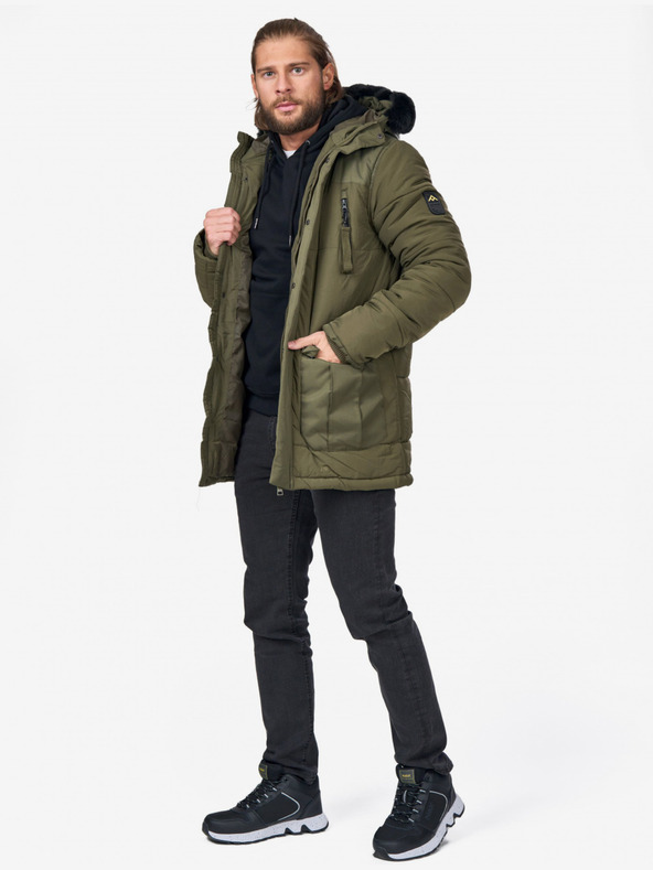 NAX Khaki pánský kabát NAX REXEW