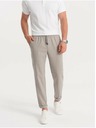 Ombre Clothing Světle šedé pánské kostkované kalhoty Ombre Clothing