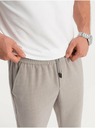Ombre Clothing Světle šedé pánské kostkované kalhoty Ombre Clothing