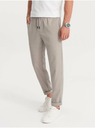 Ombre Clothing Světle šedé pánské kostkované kalhoty Ombre Clothing