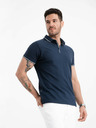 Ombre Clothing Tmavě modrá pánské polo tričko bez knoflíků Ombre Clothing
