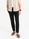 Ombre Clothing Černé pánské chino kalhoty s ozdobným páskem Ombre Clothing