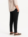 Ombre Clothing Černé pánské chino kalhoty s ozdobným páskem Ombre Clothing