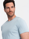 Ombre Clothing Světle modré pánské basic tričko Ombre Clothing