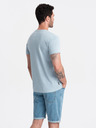Ombre Clothing Světle modré pánské basic tričko Ombre Clothing