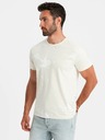 Ombre Clothing Krémové pánské vzorované tričko Ombre Clothing