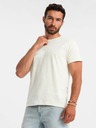 Ombre Clothing Krémové pánské vzorované tričko Ombre Clothing
