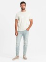 Ombre Clothing Krémové pánské vzorované tričko Ombre Clothing