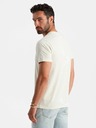 Ombre Clothing Krémové pánské vzorované tričko Ombre Clothing