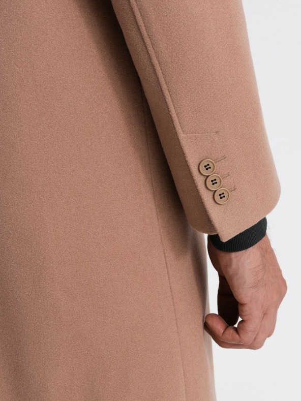 Ombre Clothing Pánský jednořadý kabát s límcem a spodním pláštěm Ombre Clothing