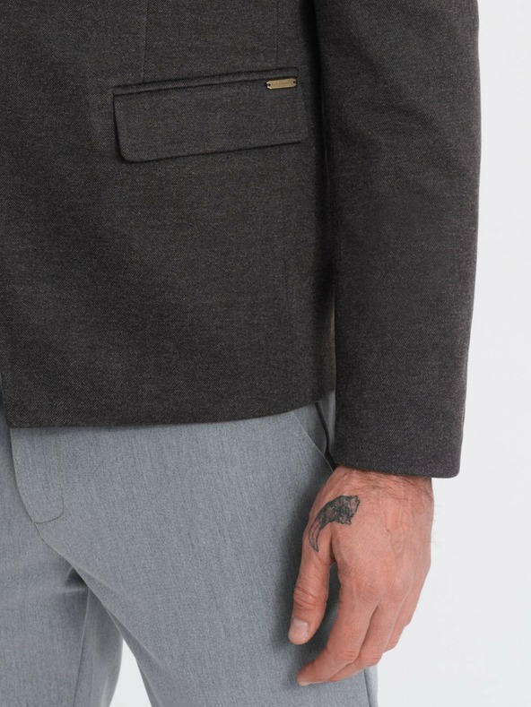 Ombre Clothing Pánské žíhané sako se stojáčkem Ombre Clothing