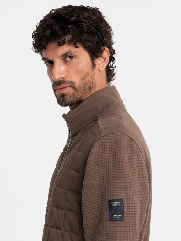 Ombre Clothing Pánská lehká bunda na zip s prošívanou přední částí Ombre Clothing V3 OM-JANP-0193