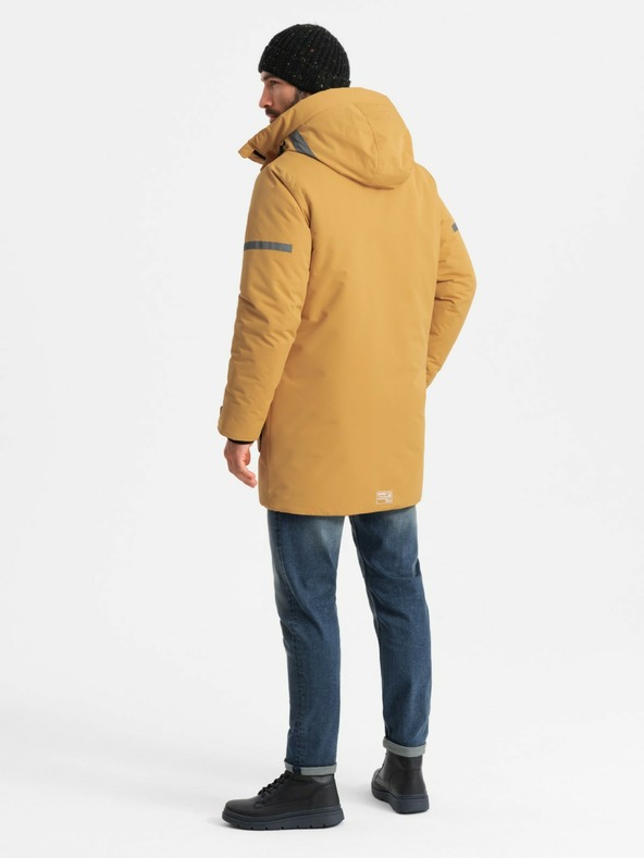 Ombre Clothing Pánská zateplená dlouhá bunda Ombre Clothing