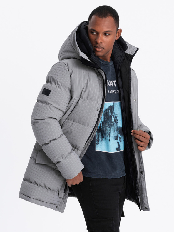 Ombre Clothing Pánská outdoorová dlouhá bunda parka Ombre Clothing