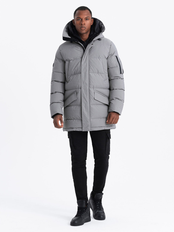 Ombre Clothing Pánská outdoorová dlouhá bunda parka Ombre Clothing