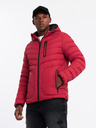 Ombre Clothing Pánská prošívaná sportovní bunda s kontrastním zipem červená Ombre Clothing