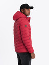 Ombre Clothing Pánská prošívaná sportovní bunda s kontrastním zipem červená Ombre Clothing
