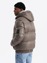 Ombre Clothing Pánská teplá bunda s žebrovanými lemy Ombre Clothing