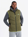Ombre Clothing Pánská prošívaná vestas neonovými akcenty Ombre Clothing
